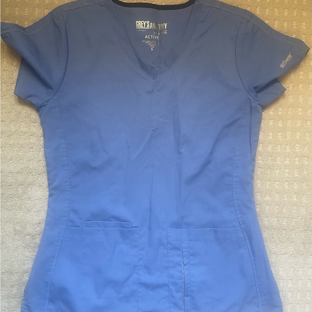 Grey's Anatomy Women's Blue Scrub Top